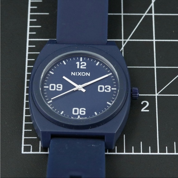 NIXON TIME TELLER P CORP MATTE NAVY QUARTZ WRISTWATCH 40 MM CASE TO CASE - Picture 7 of 7